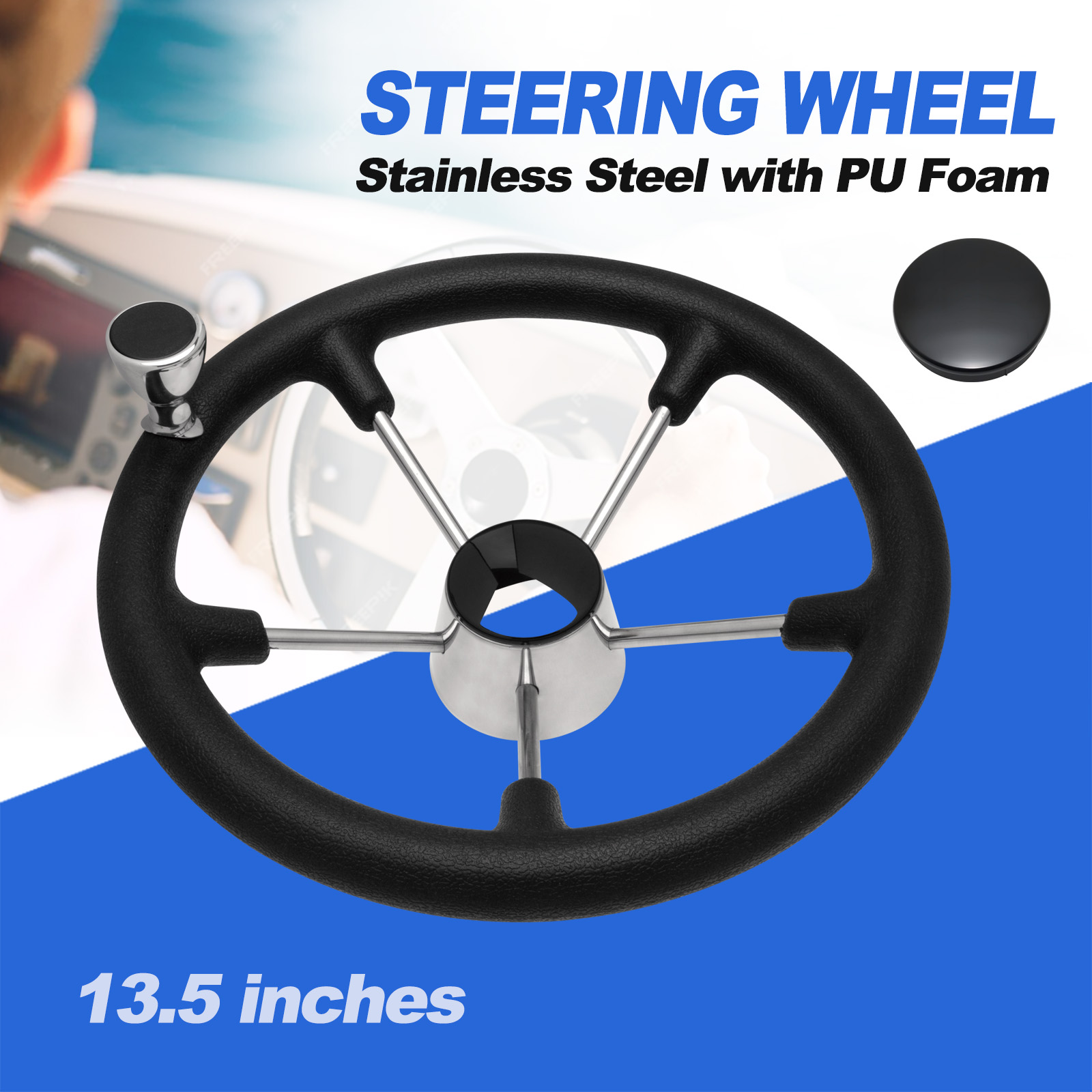 Fishing Boat Steering Wheel - Volante de barco de acero inoxidable