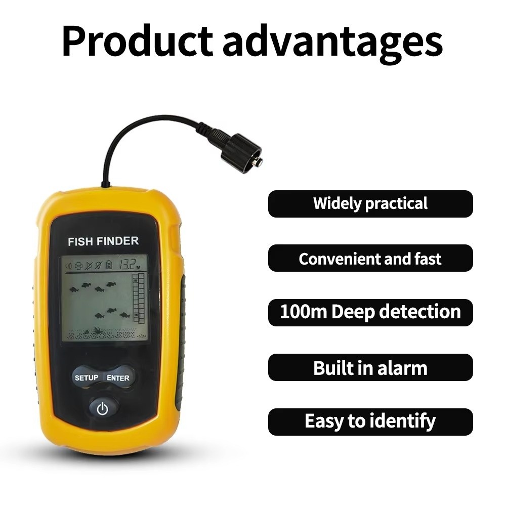 Buscador de Peces Portátil con - Fishing Boat Depth Finder reseña y precio