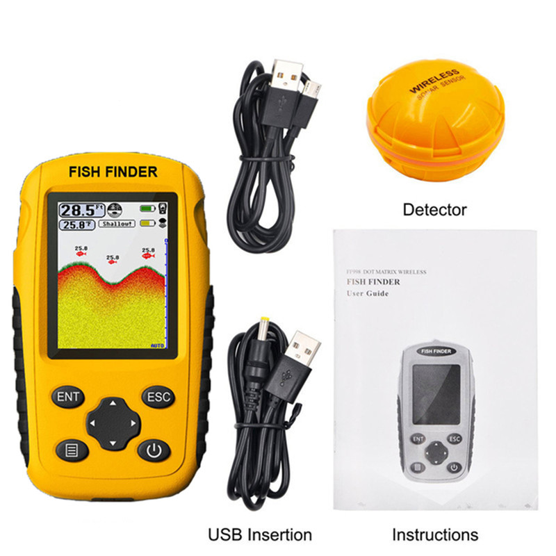 Buscador de peces inalámbrico  - Fishing Boat Depth Finder reseña y precio