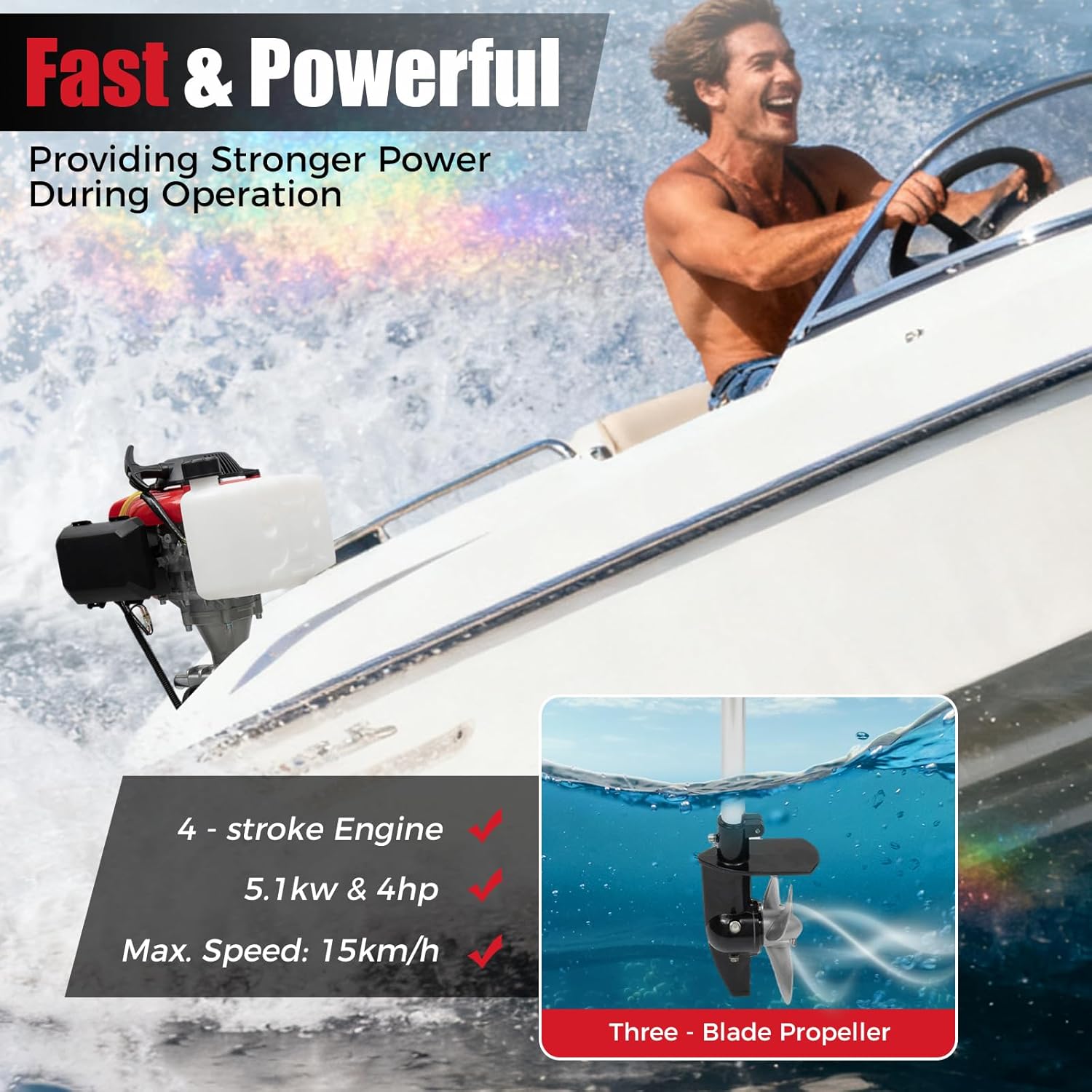 Motor fueraborda de 4HP, motor - Fishing Boat Outboard Motor reseña y precio