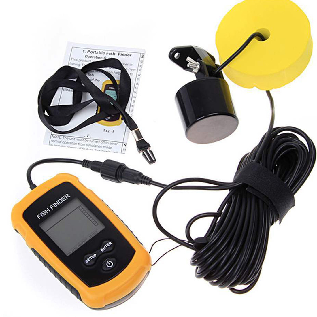 Sonda de Pesca Portátil con Al - Fishing Boat Depth Finder reseña y precio