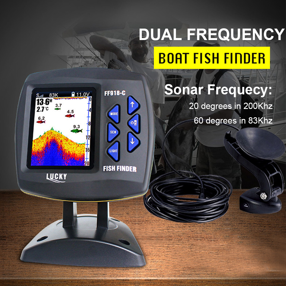 Localizador de peces con cable - Fishing Boat Depth Finder reseña y precio