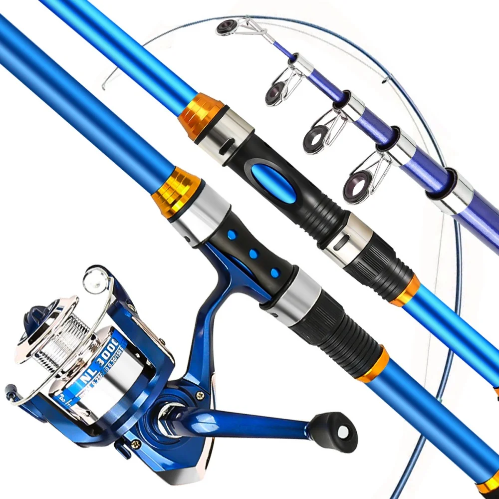 Juego de cañas de pescar teles - Fishing Boat Fiberglass reseña y precio